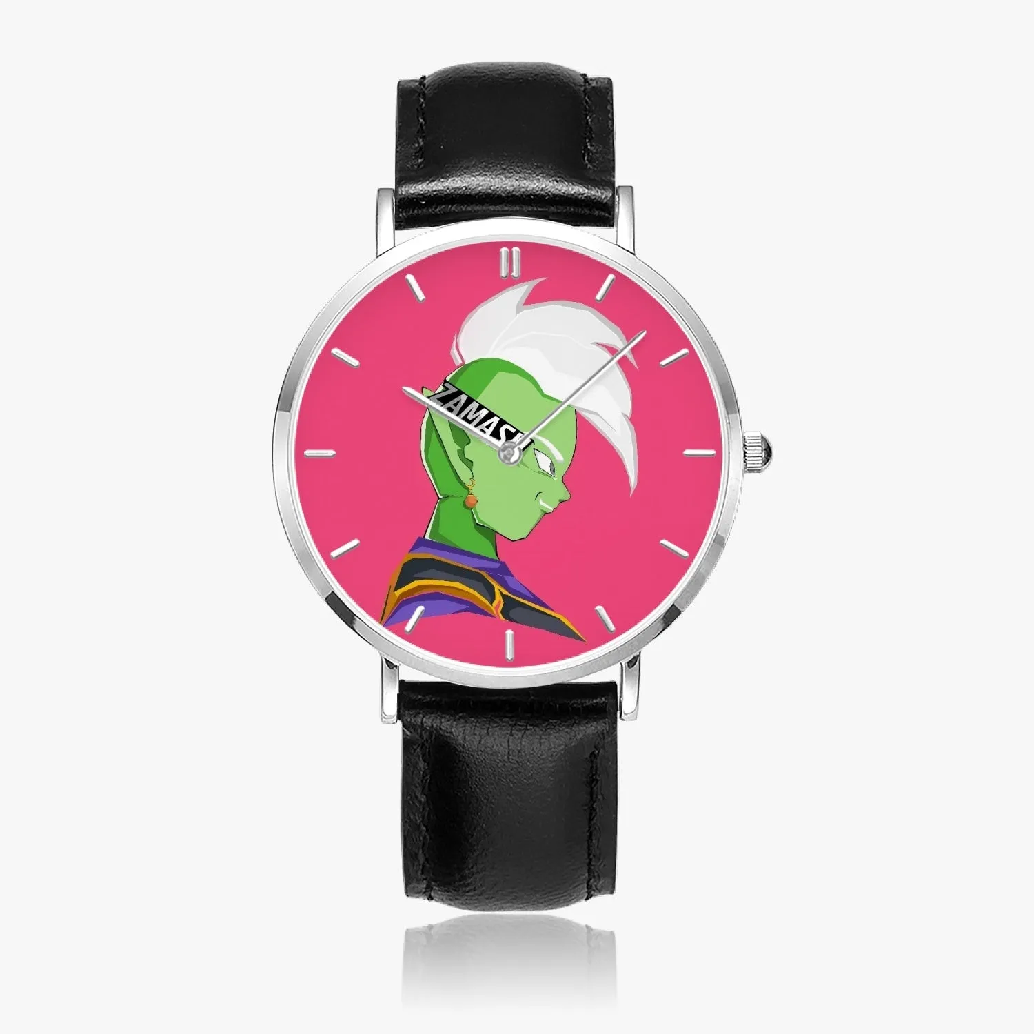 DBZ-Store Dope Super Cool Grin Zamasu Potara Earring Pink Graphic Watch