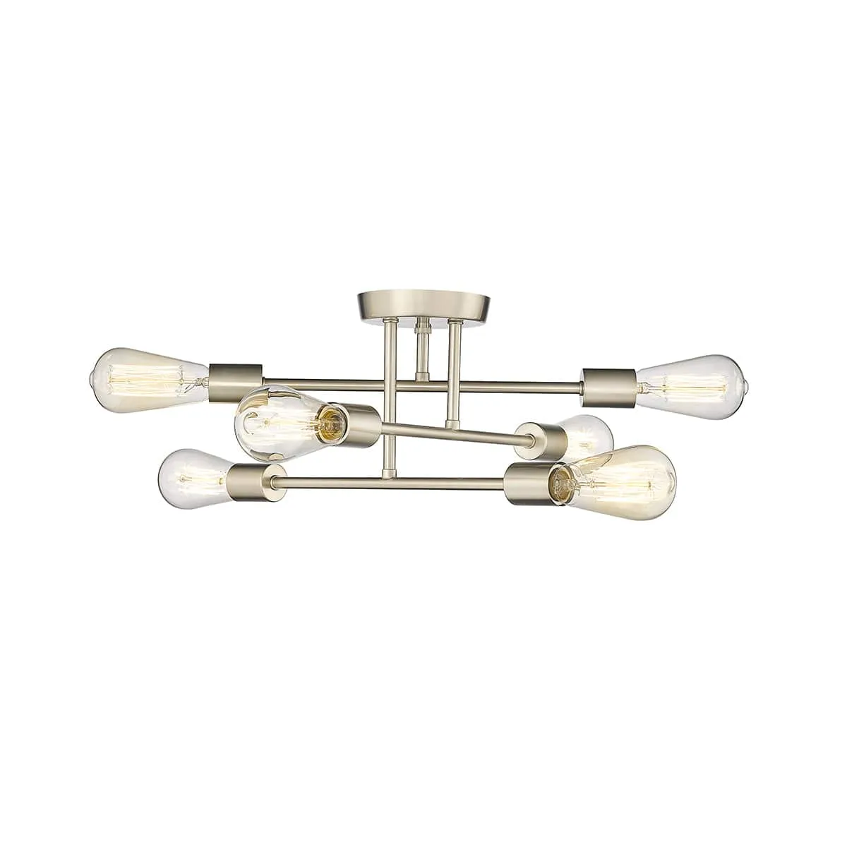 Decco Semi-Flush Mount Fixture - Modern Gold - 16.5in. Diameter - E26 Medium Base