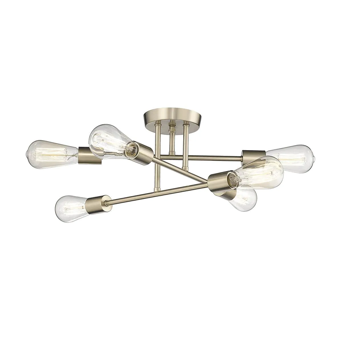 Decco Semi-Flush Mount Fixture - Modern Gold - 16.5in. Diameter - E26 Medium Base