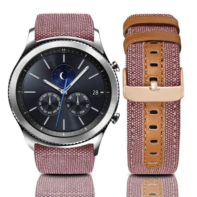 Denim & Leather Watch Straps Compatible with the Fitbit Charge 3