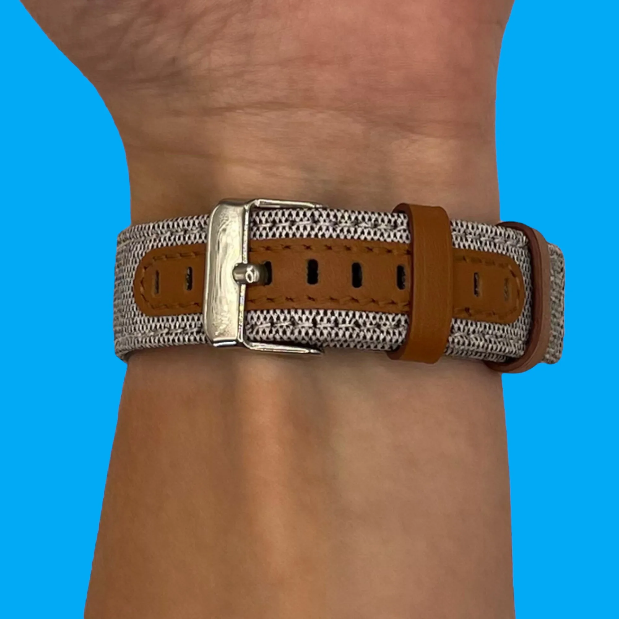 Denim & Leather Watch Straps Compatible with the Wahoo ELEMNT RIVAL