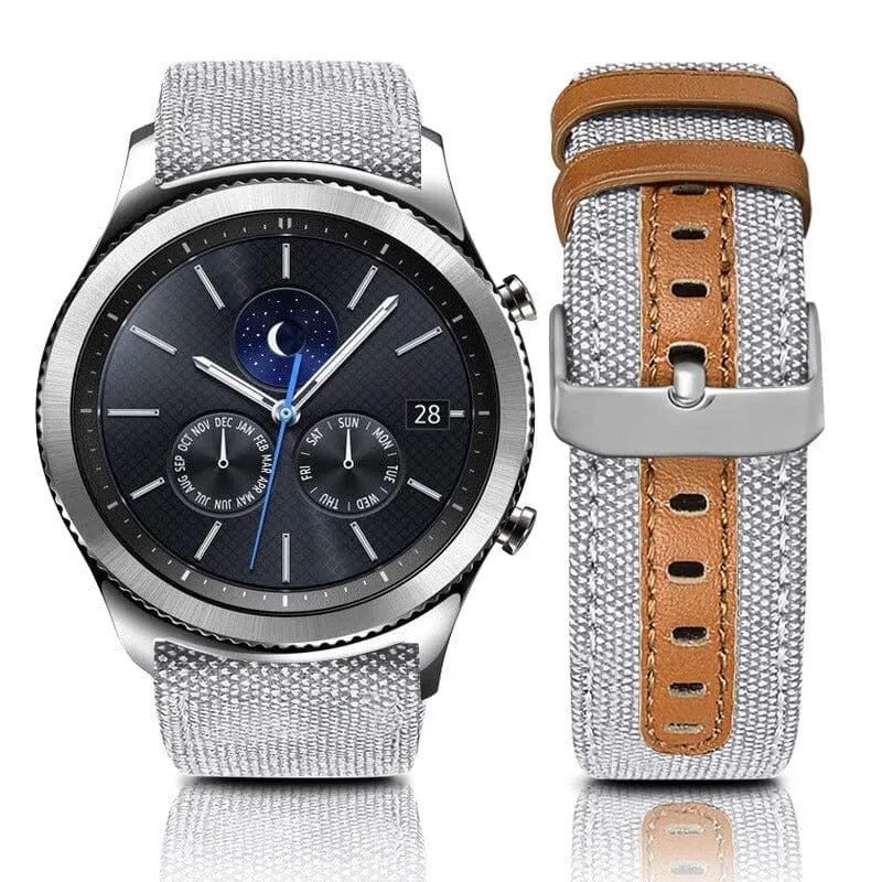 Denim & Leather Watch Straps Compatible with the Xiaomi GTS & GTS 2 Range