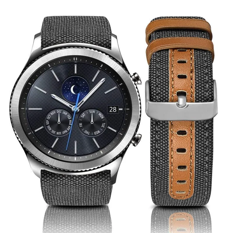 Denim & Leather Watch Straps Compatible with the Xiaomi GTS & GTS 2 Range