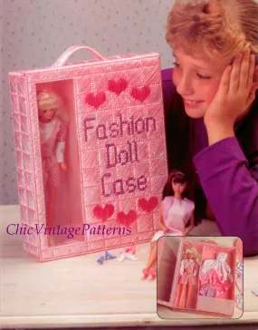 Digital Pattern, Plastic Canvas Fashion Doll Carrying Case