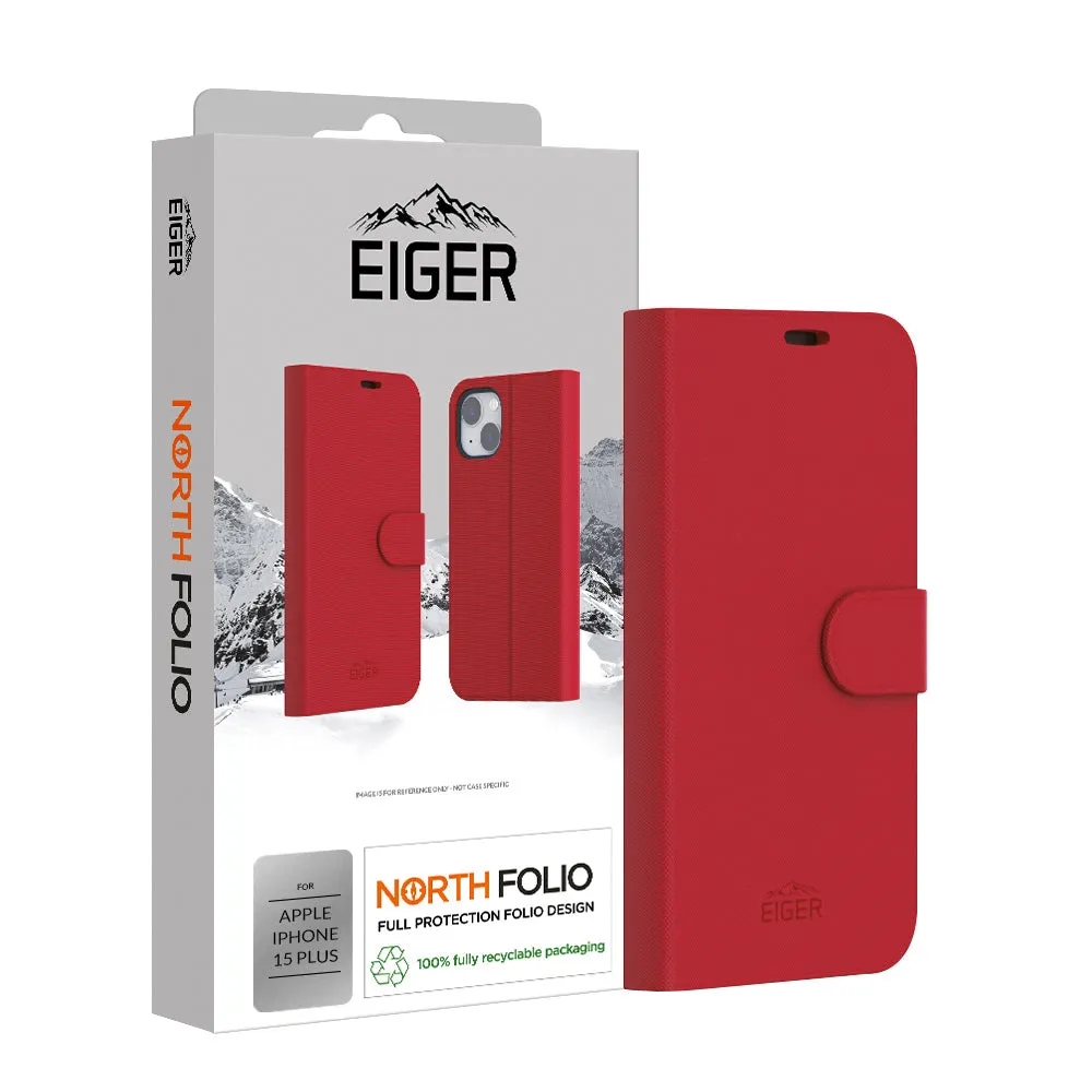 Eiger North Folio Case for Apple iPhone 15 Plus in Red