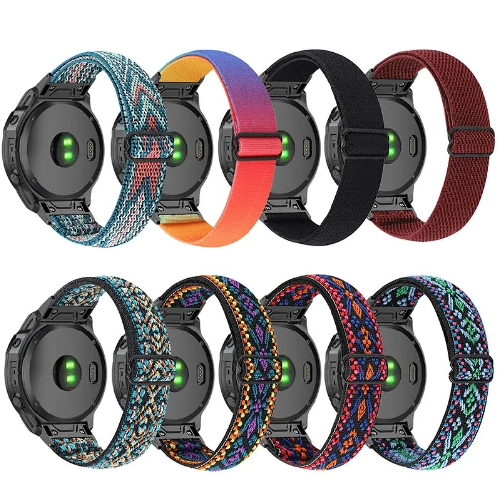 Elastic nylon cool pattern watch strap for Garmin watch - Colorful