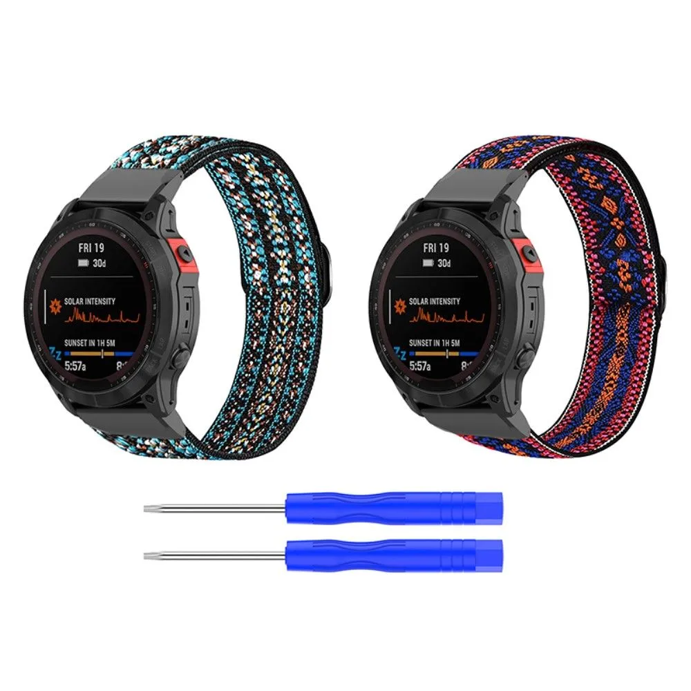 Elastic nylon cool pattern watch strap for Garmin watch - Colorful