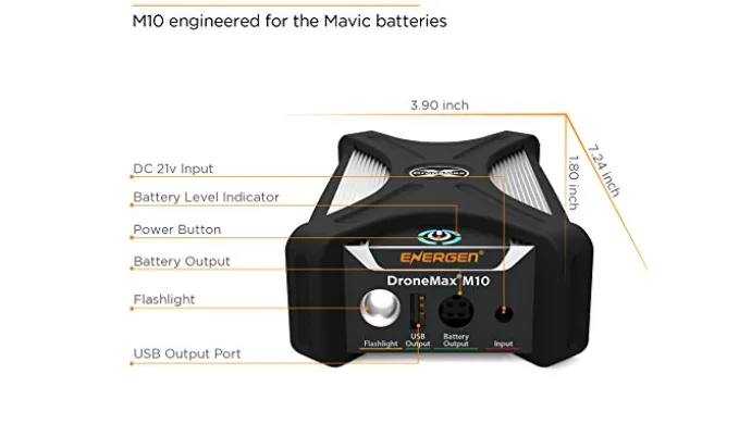 Energen DroneMax M10 Portable Drone Battery Charging Station for DJI Mavic Pro/Platinum and other USB Devices!