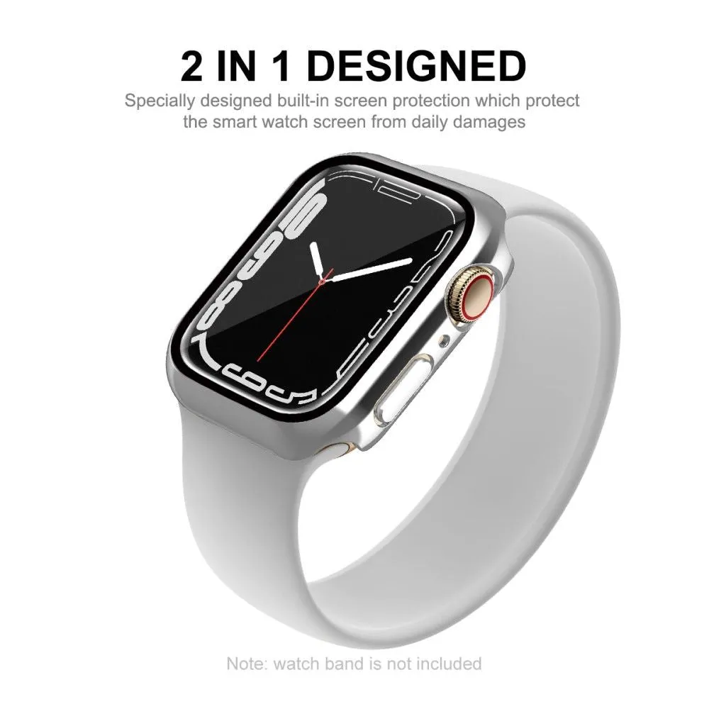 ENKAY Apple Watch (41mm) electroplating cover with tempered glass - Silver