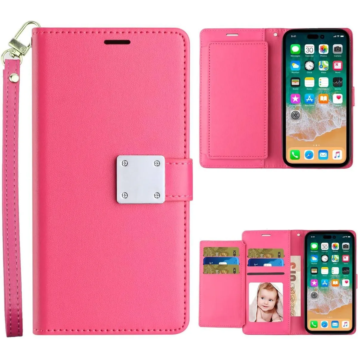 Entronix Apple iPhone 16 Pro Folio Wallet & Card Holder Case