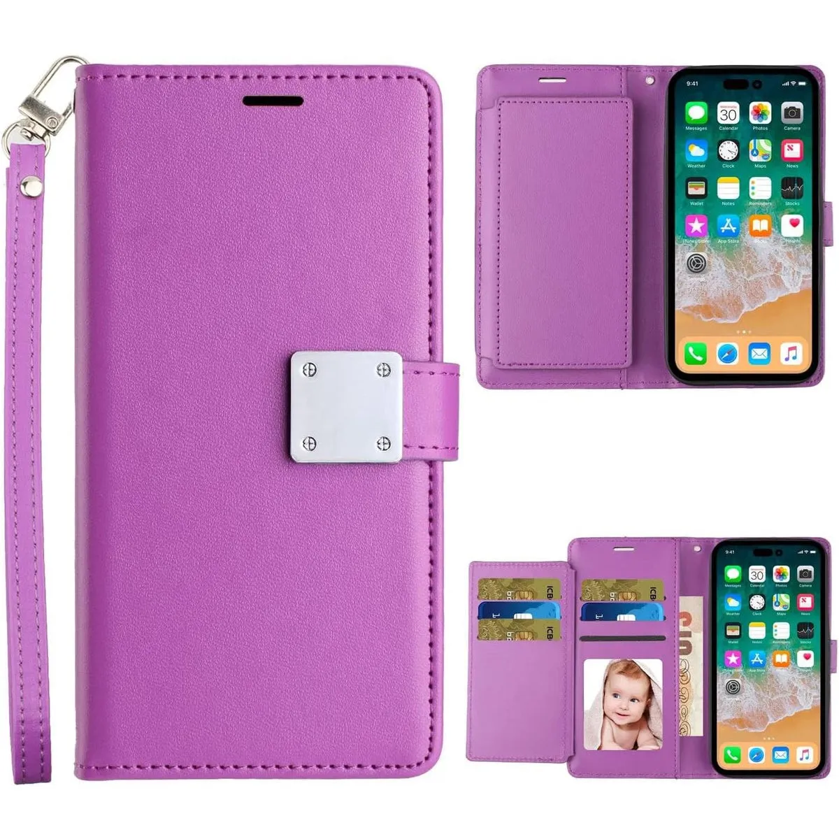 Entronix Apple iPhone 16 Pro Folio Wallet & Card Holder Case