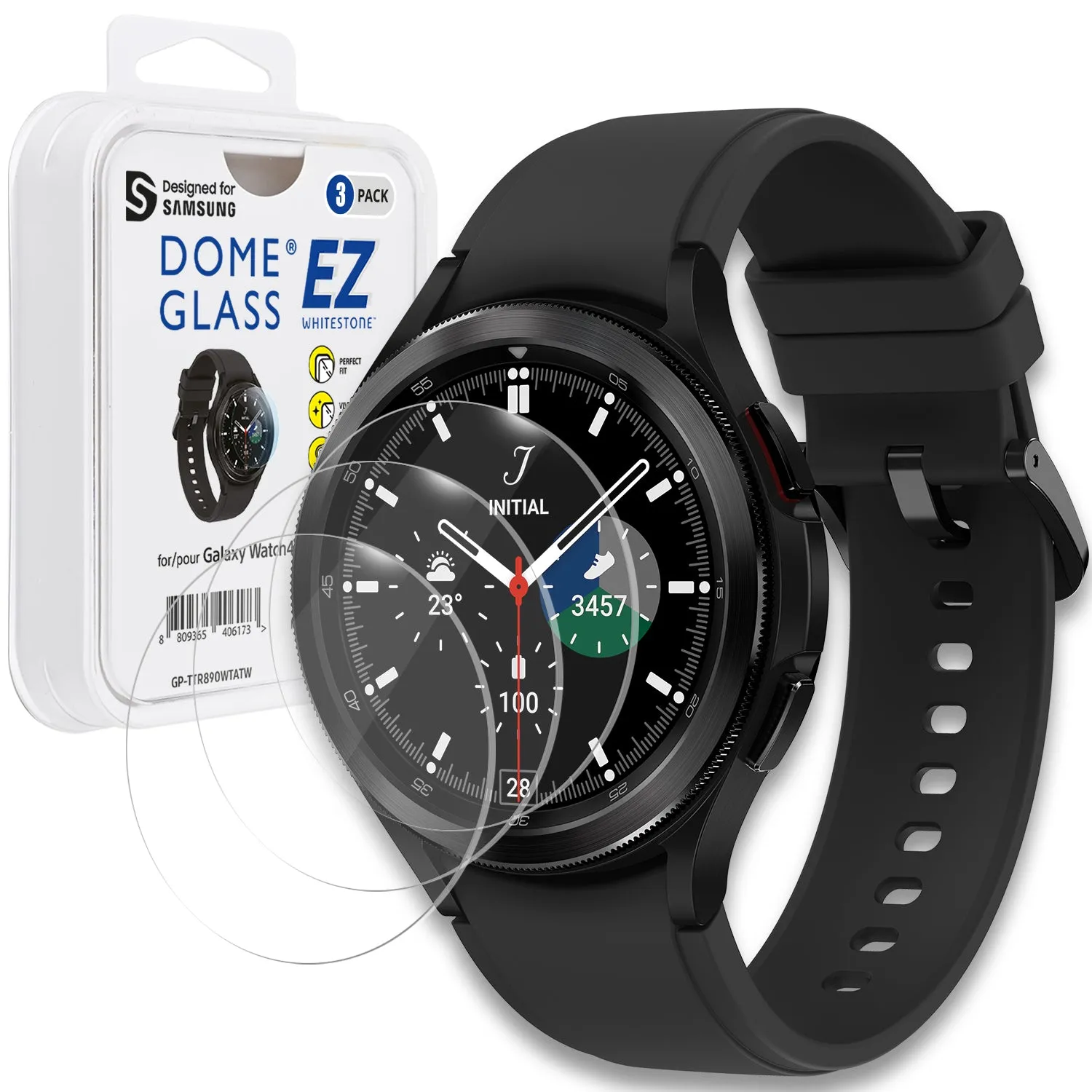 [EZ] Whitestone Galaxy Watch 4 Classic (42mm) Premium Tempered Glass Screen Protector - 3 PACK