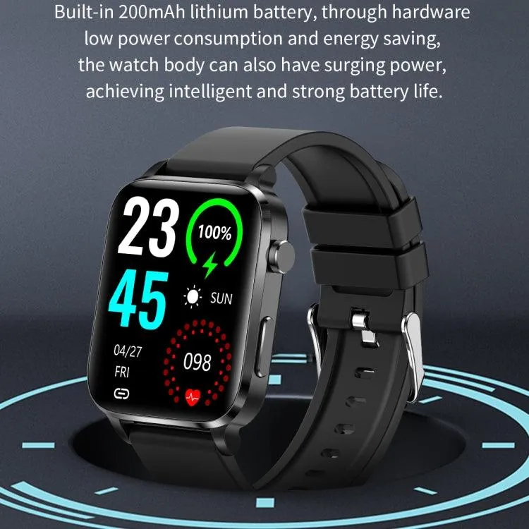 F100 1.7" HD Smart Watch with TPU Strap - Body Temperature & Blood Oxygen Monitoring Features