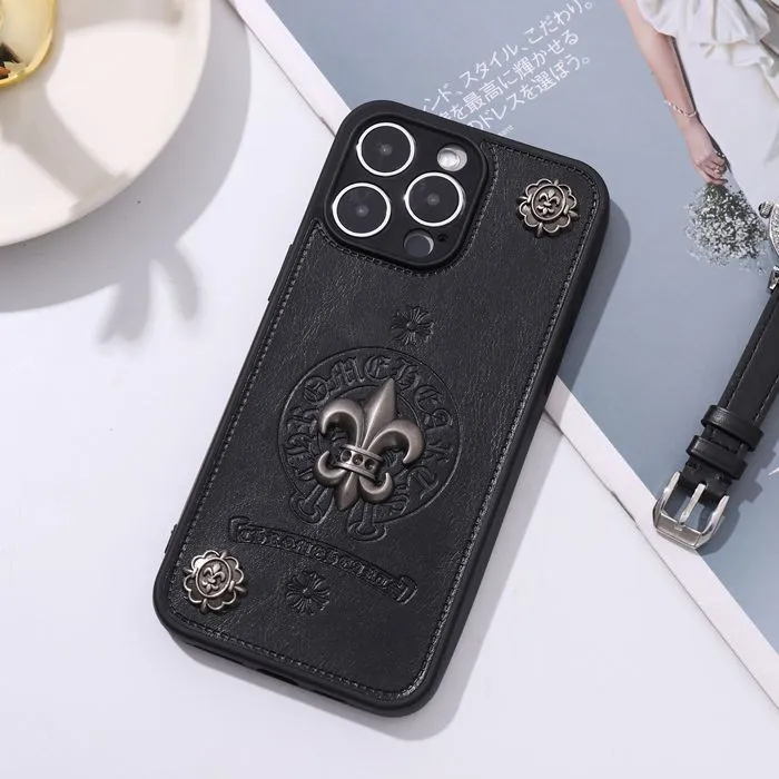 Fashion Chrome Hearts Leather Mobile Phone Case For IPhone