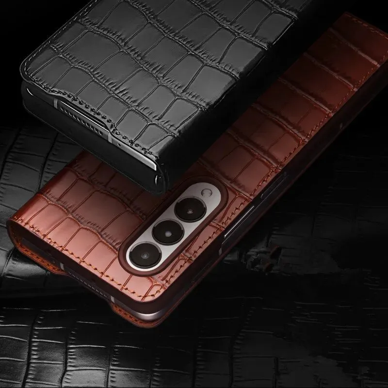 Fashion Light Luxury Business Leather Phone Case For Samsung Fold 6 5