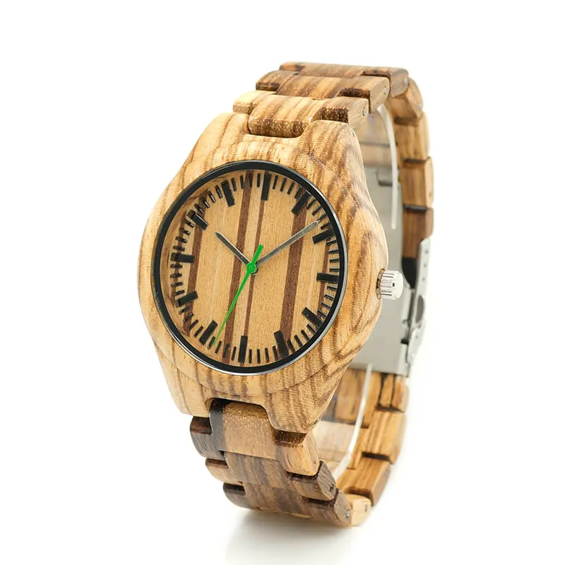 Fashion Men's Zebra Wood Watches