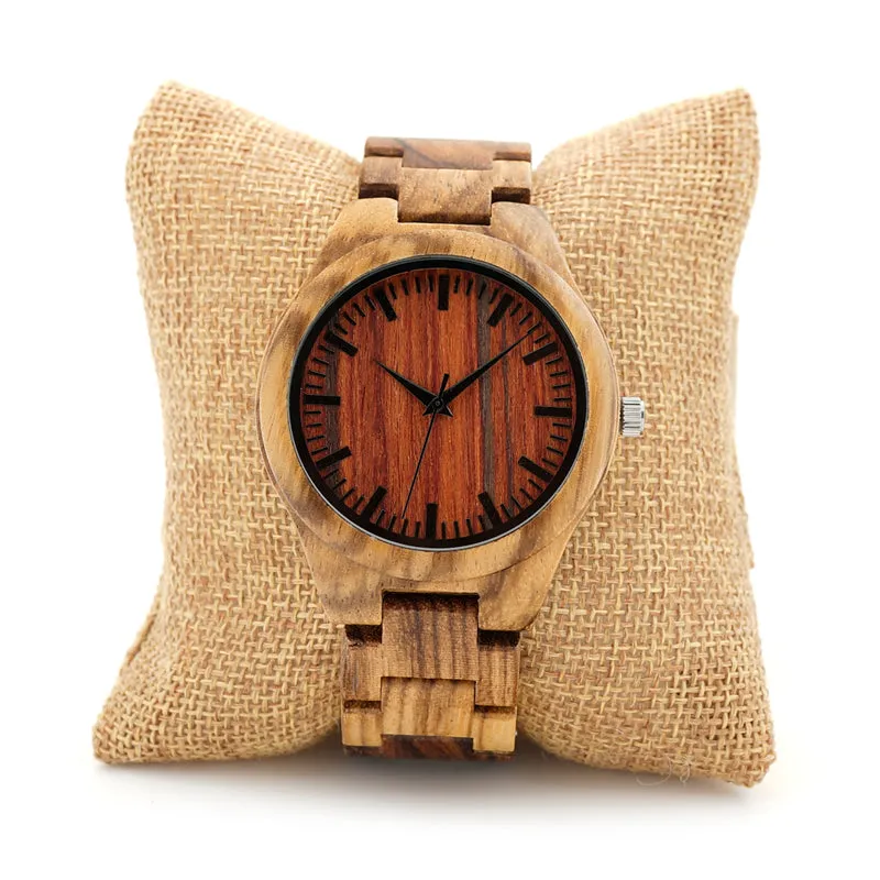 Fashion Men's Zebra Wood Watches