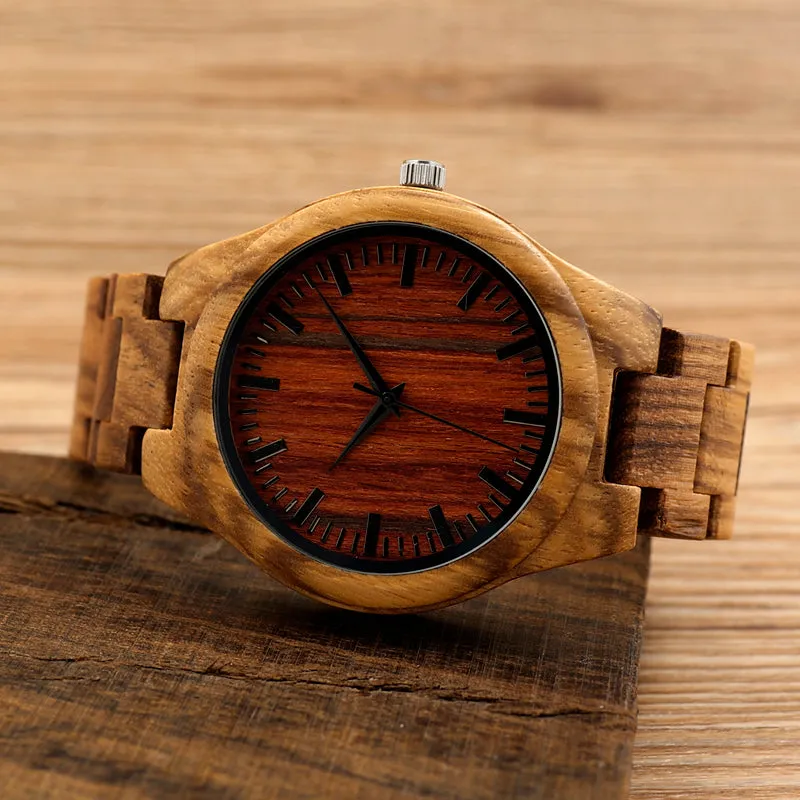 Fashion Men's Zebra Wood Watches