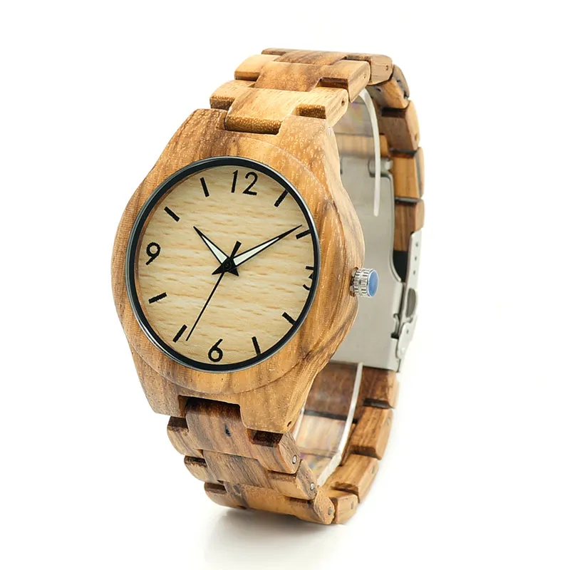 Fashion Men's Zebra Wood Watches