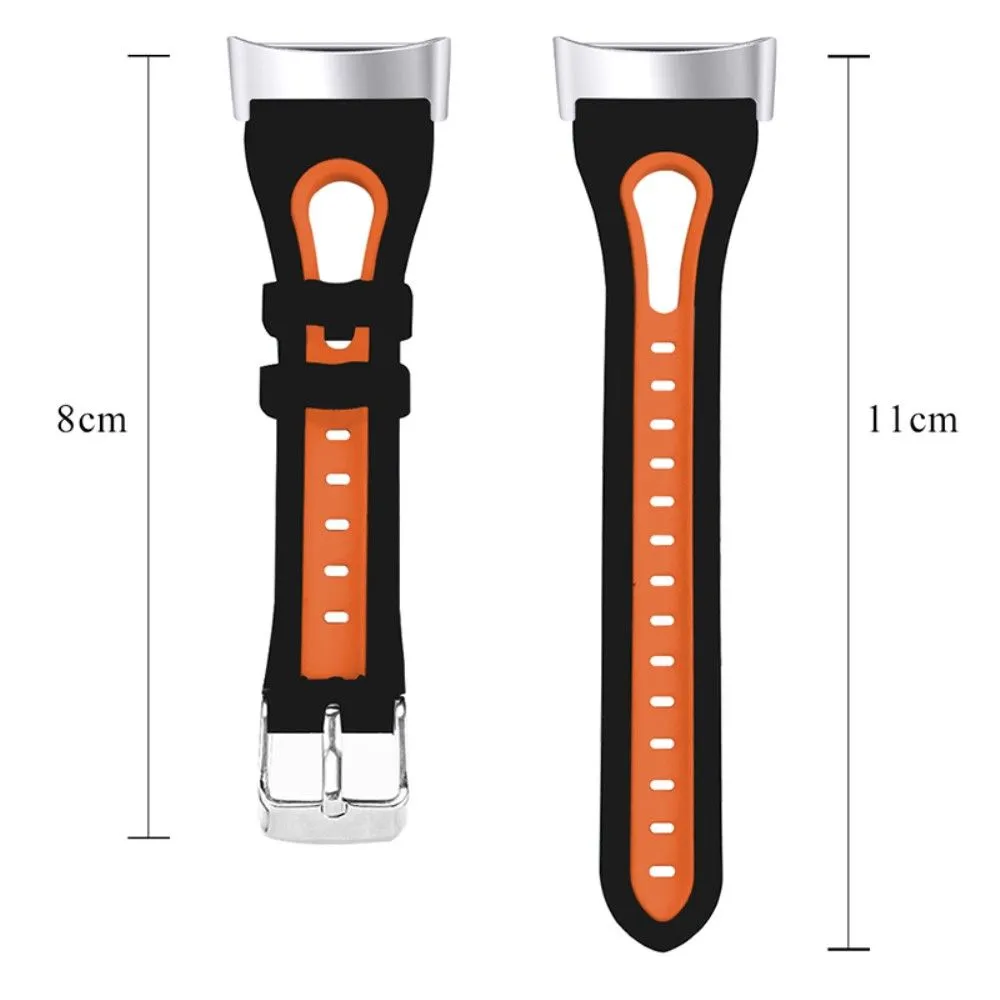 Fitbit Charge 5 bi-color silicone watch strap - Black / Orange