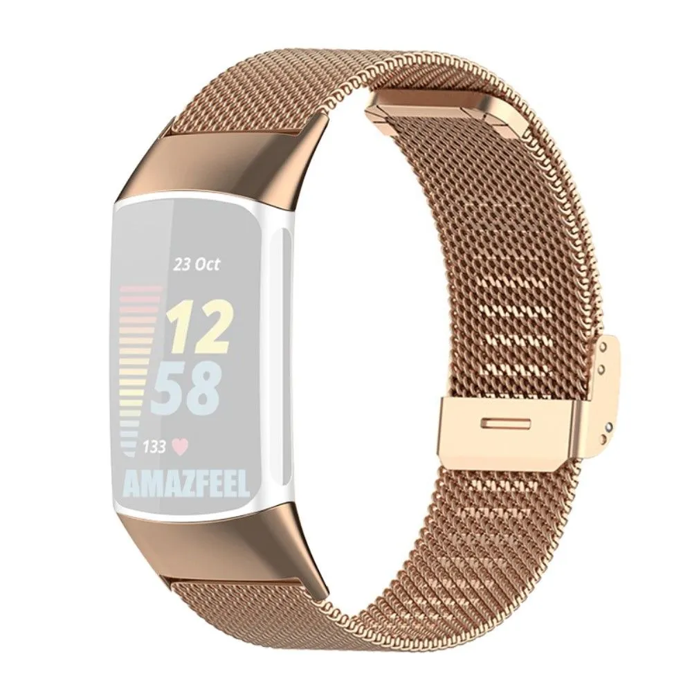 Fitbit Charge 5 luxurious style watch strap - Rose Gold