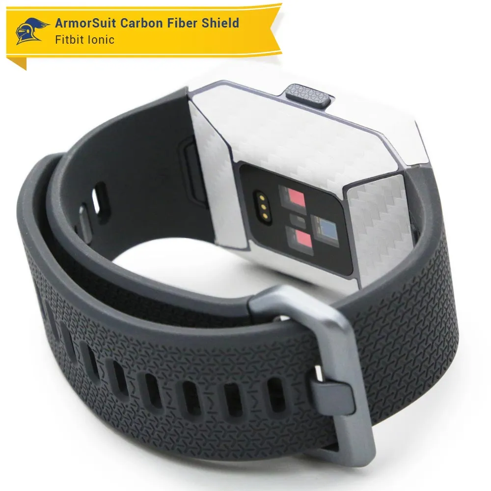 Fitbit Ionic Screen Protector   White Carbon Fiber Skin