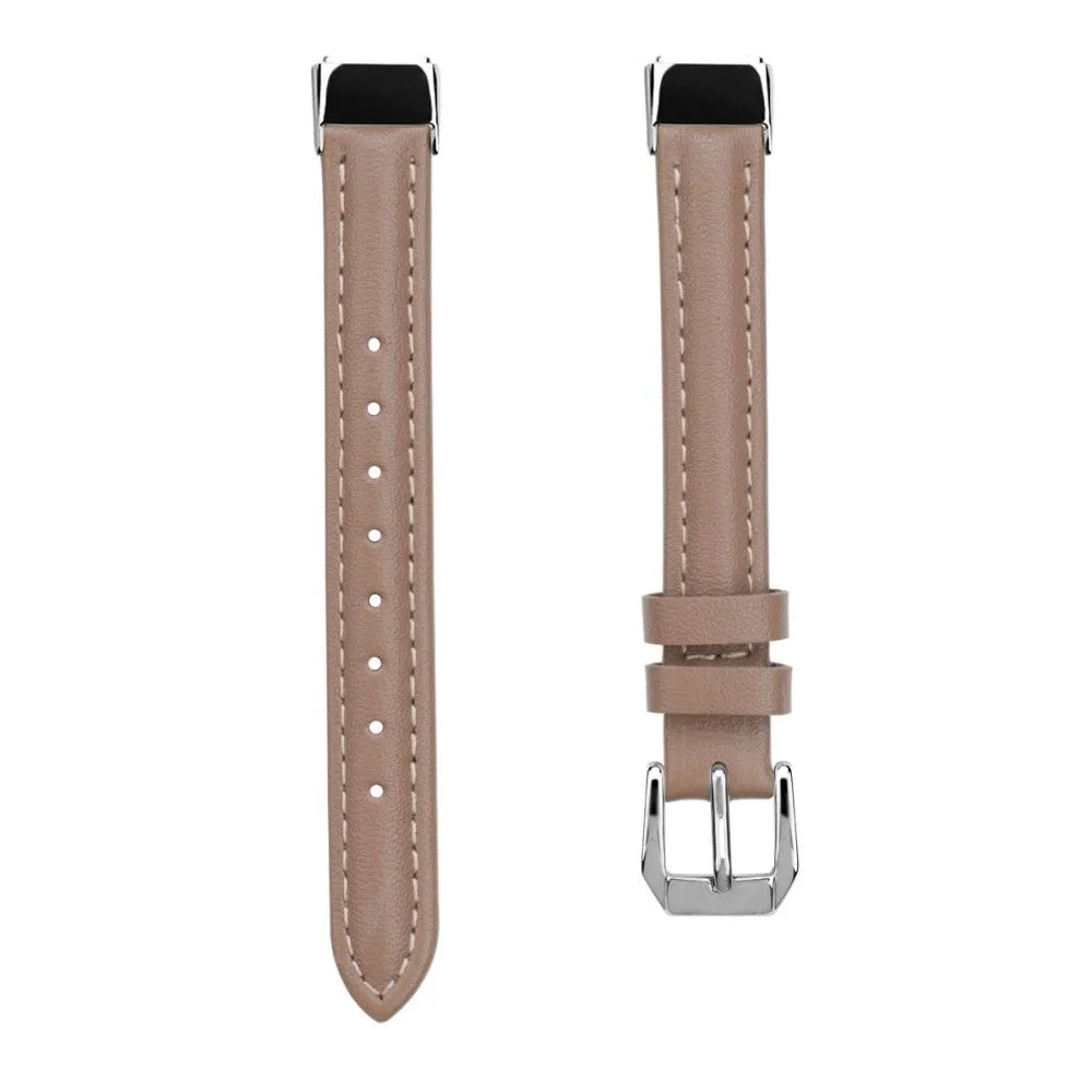 Fitbit Luxe genuine leather watch strap - Coffee / Size: L