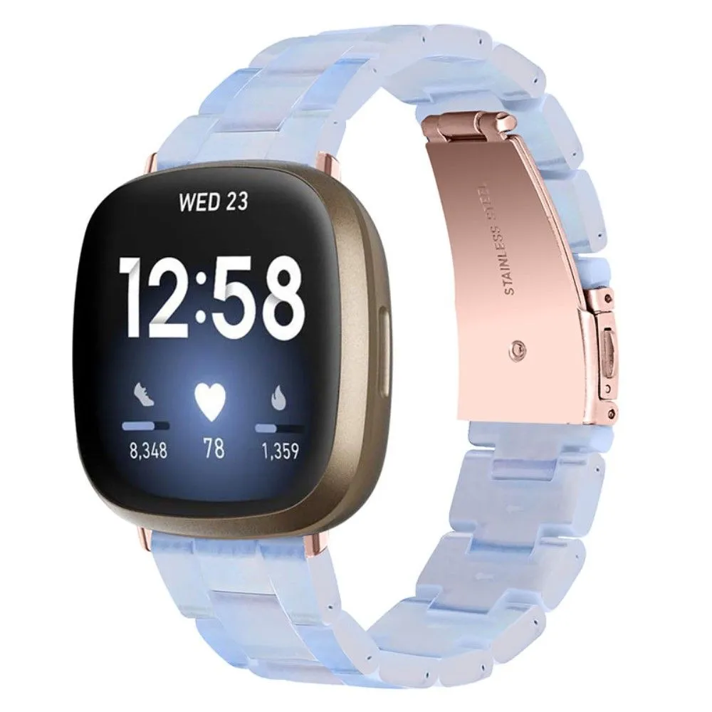 Fitbit Sense / Versa 3 resin bead watch strap - Baby Blue