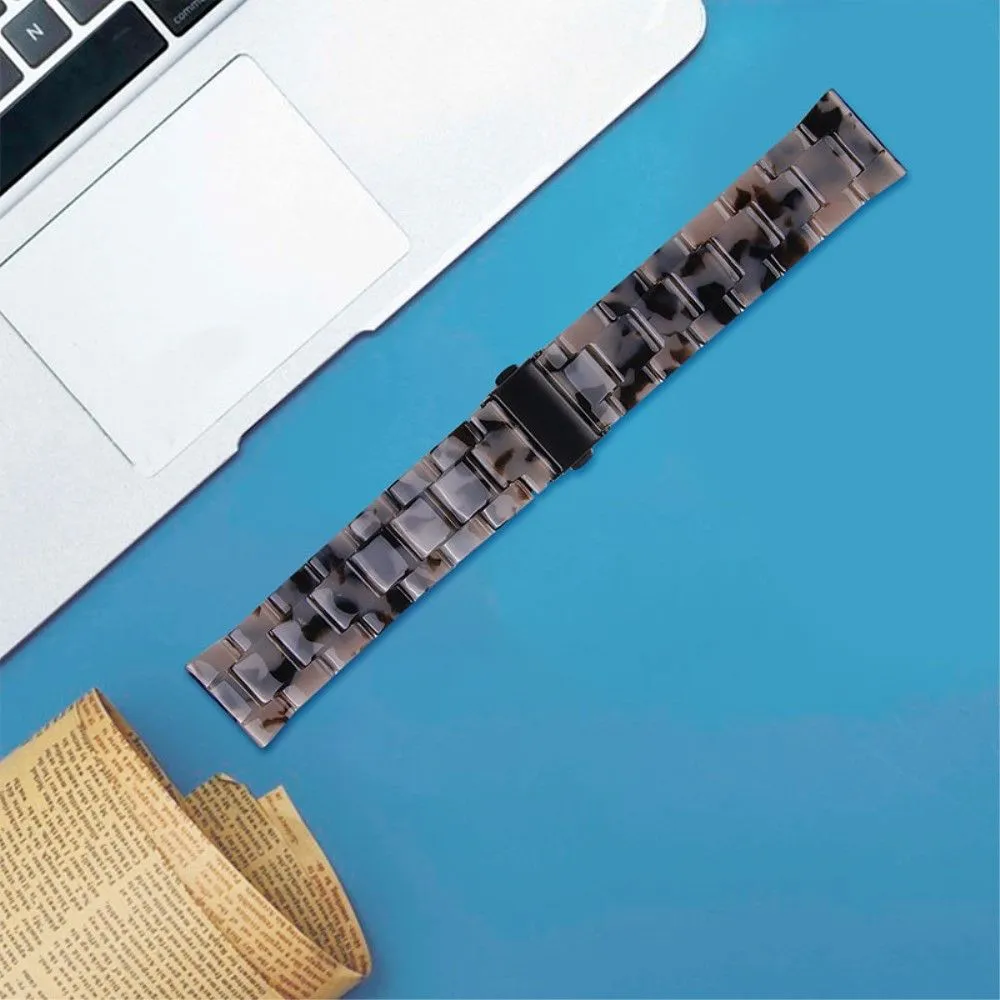 Fitbit Sense / Versa 3 resin bead watch strap - Black Grey