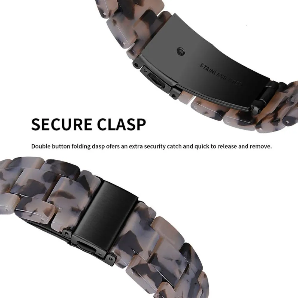 Fitbit Sense / Versa 3 resin bead watch strap - Black Grey