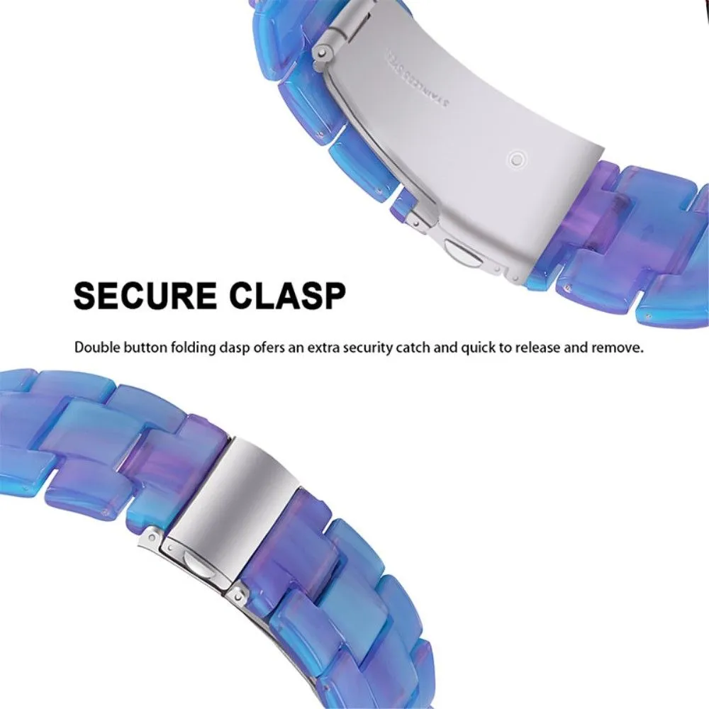 Fitbit Sense / Versa 3 resin bead watch strap - Blue / Pink