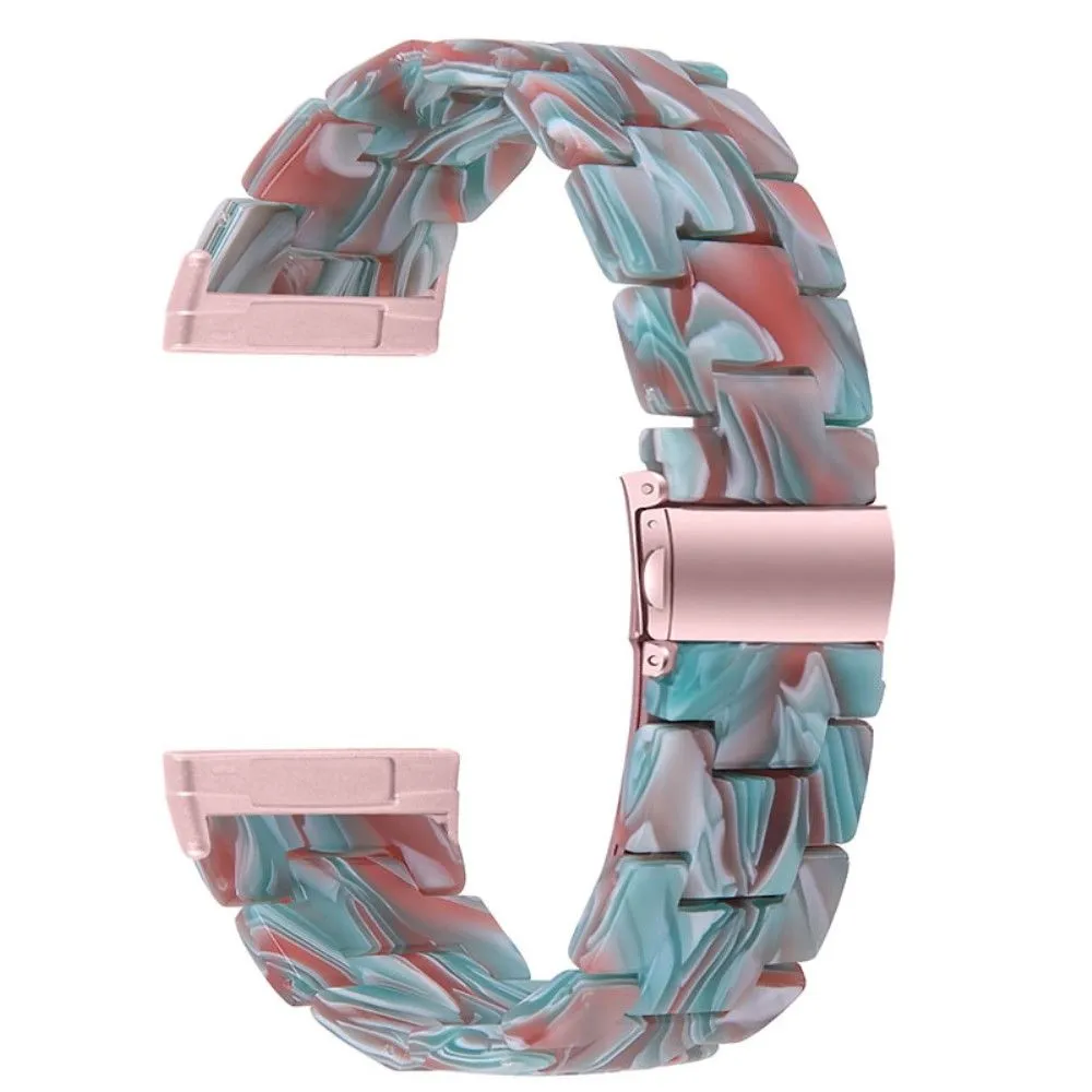 Fitbit Sense / Versa 3 resin bead watch strap - Emerald Red