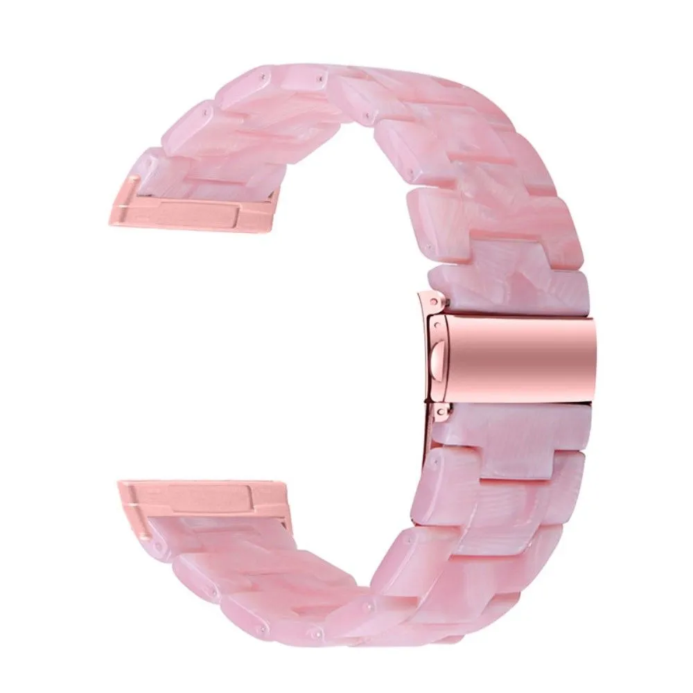 Fitbit Sense / Versa 3 resin bead watch strap - Pearl Light Pink