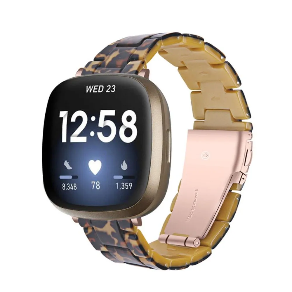 Fitbit Sense / Versa 3 resin bear watch strap - Leopard Print