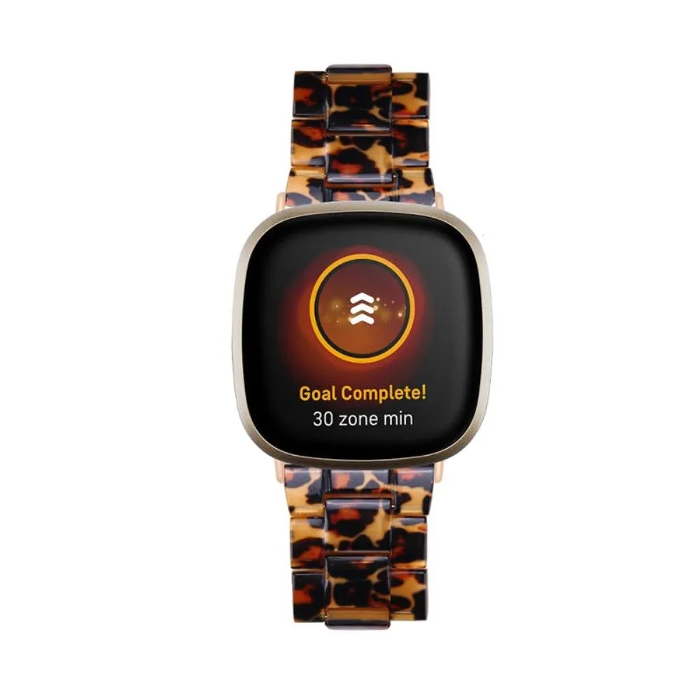 Fitbit Sense / Versa 3 resin bear watch strap - Leopard Print