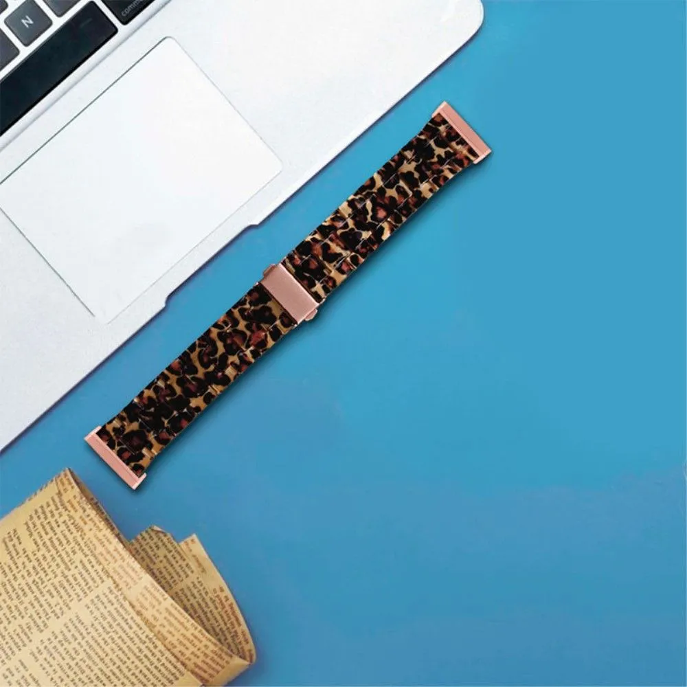 Fitbit Sense / Versa 3 resin bear watch strap - Leopard Print