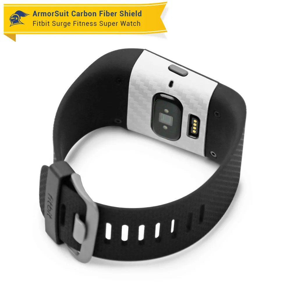 Fitbit Surge Fitness Superwatch Screen Protector   White Carbon Fiber Skin