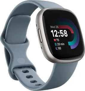 Fitbit Versa 4 Smart Watch - Waterfall Blue/Platinum