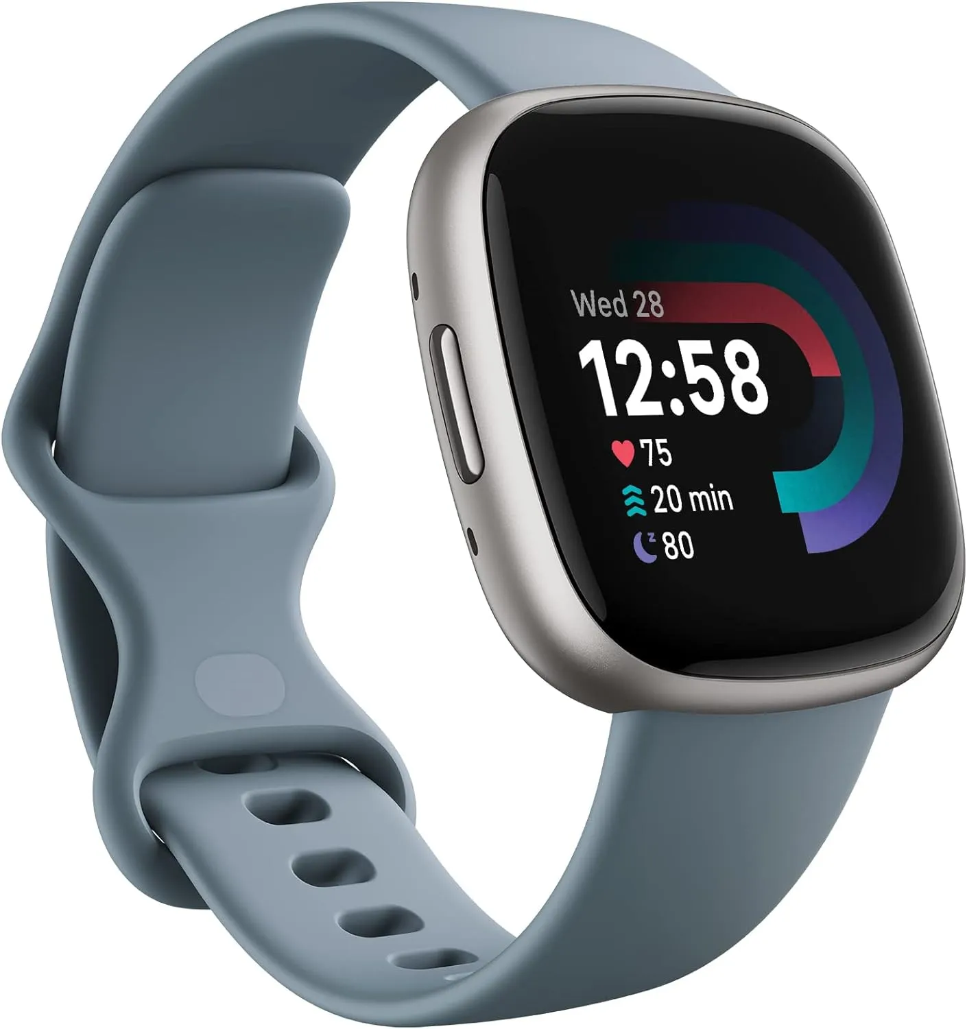 Fitbit Versa 4 Smart Watch - Waterfall Blue/Platinum