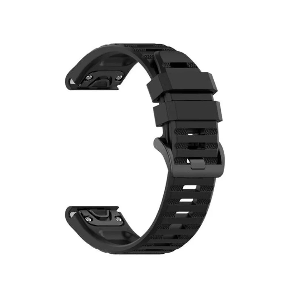 Fixed Universal Garmin 26mm QuickFit Silikone Rem - Sort