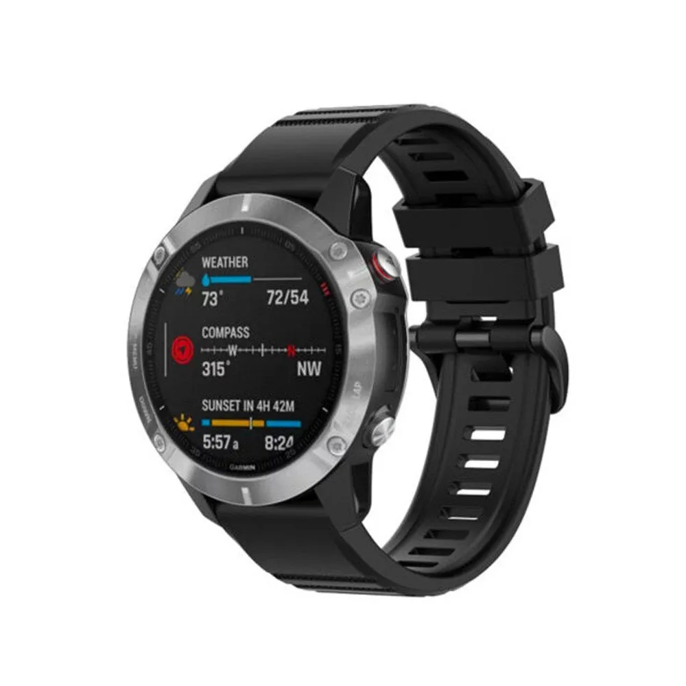 Fixed Universal Garmin 26mm QuickFit Silikone Rem - Sort