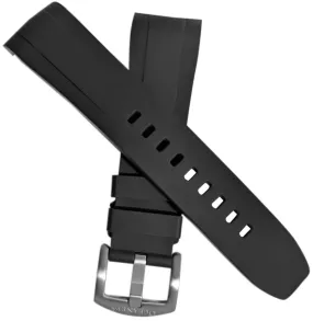 FKM Black Rubber Strap - POLISHED Steel Buckle