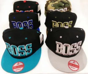 flat bill snap back hat boss Case of 24