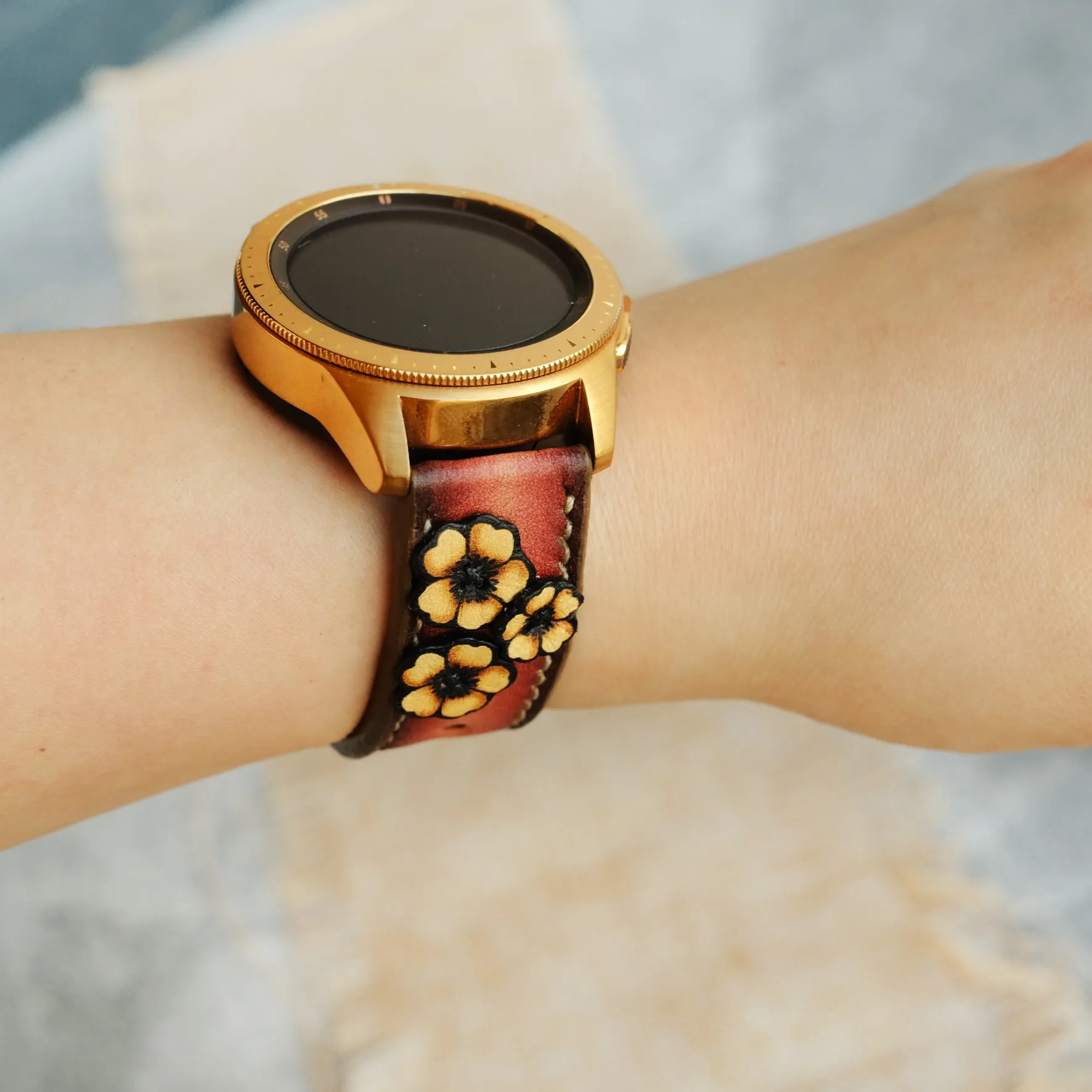 Flower Watch Strap On Samsung Galaxy Watch