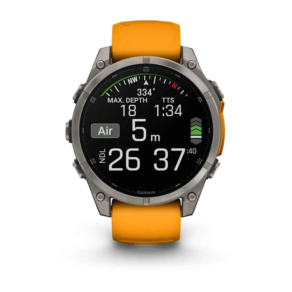 fēnix® 8 – 47 mm | AMOLED - Sapphire, Titanium with Spark Orange Band