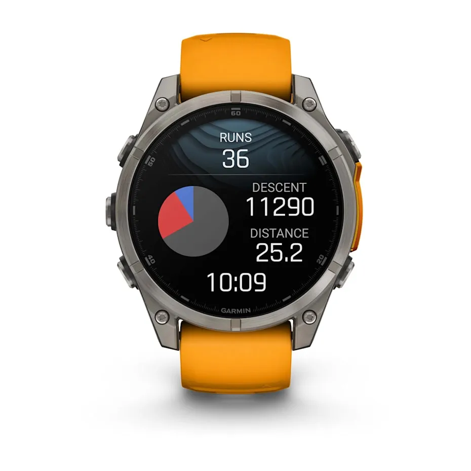 fēnix® 8 – 47 mm | AMOLED - Sapphire, Titanium with Spark Orange Band