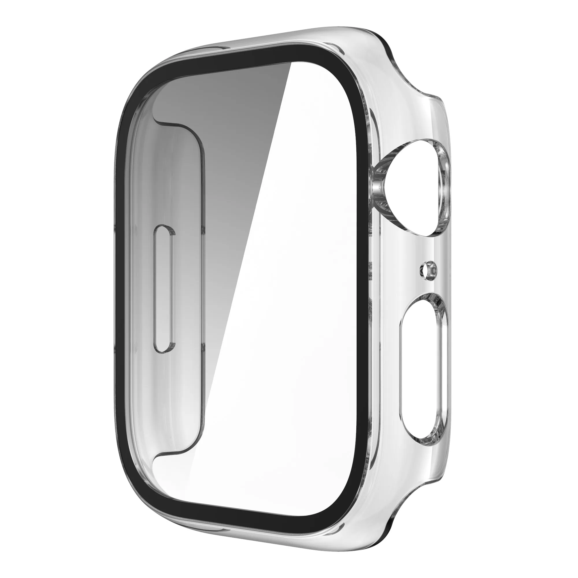 For Apple Watch iWatch Series 7 Case 45mm Tempered Glass Shockproof Full Cover - Clear