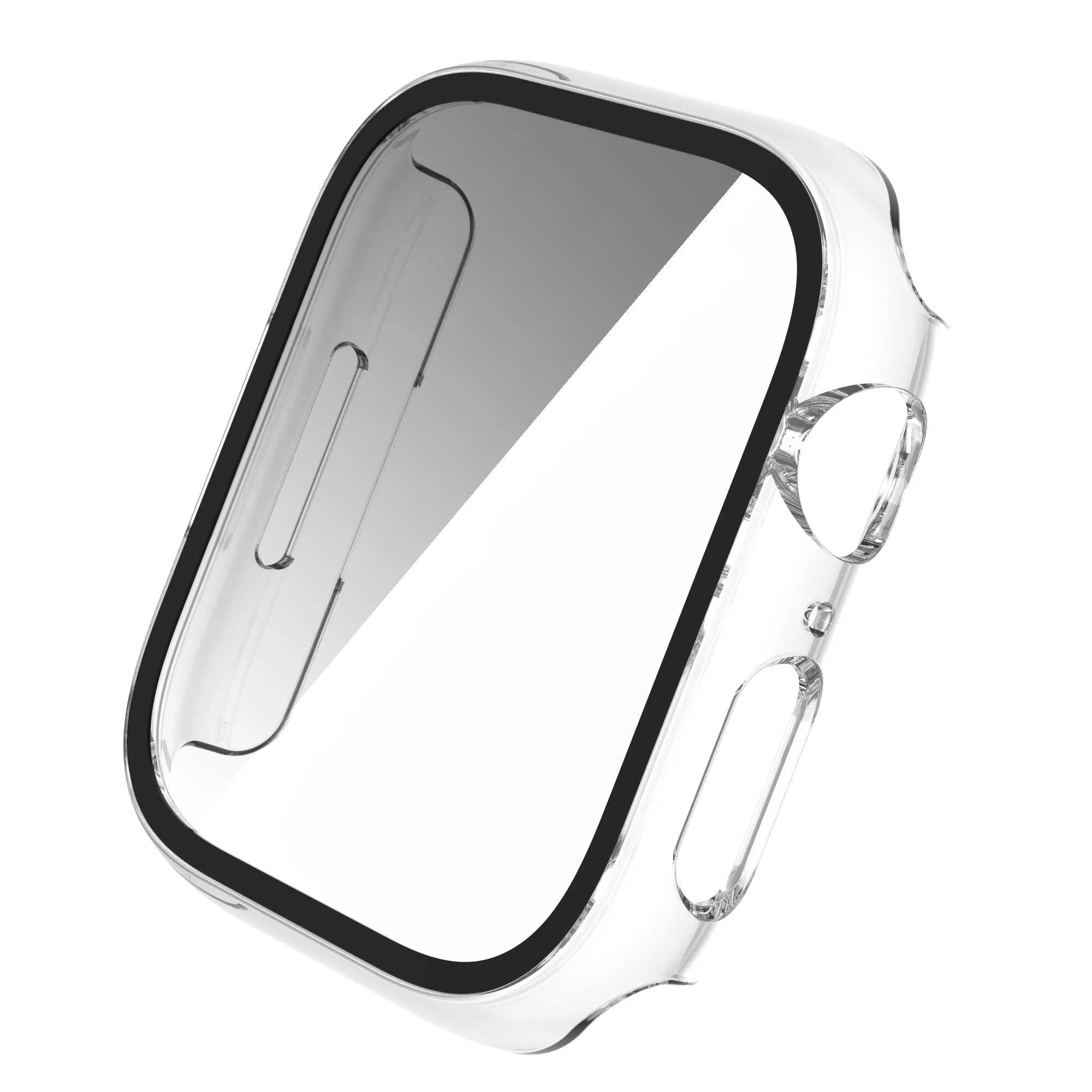 For Apple Watch iWatch Series 7 Case 45mm Tempered Glass Shockproof Full Cover - Clear