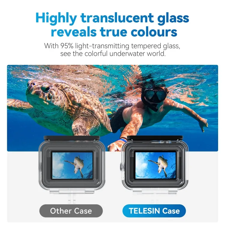 For GoPro Hero11 Black / HERO10 Black / HERO9 Black TELESIN Waterproof Case Full Scene Anti-Fog Underwater Diving Housing