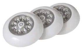 Fulcrum 30016-308 Tap Light, AAA Battery, Alkaline Battery, 9-Lamp, LED Lamp, 40.5 Lumens, 5500 K Color Temp, White :CD  3: QUANTITY: 1